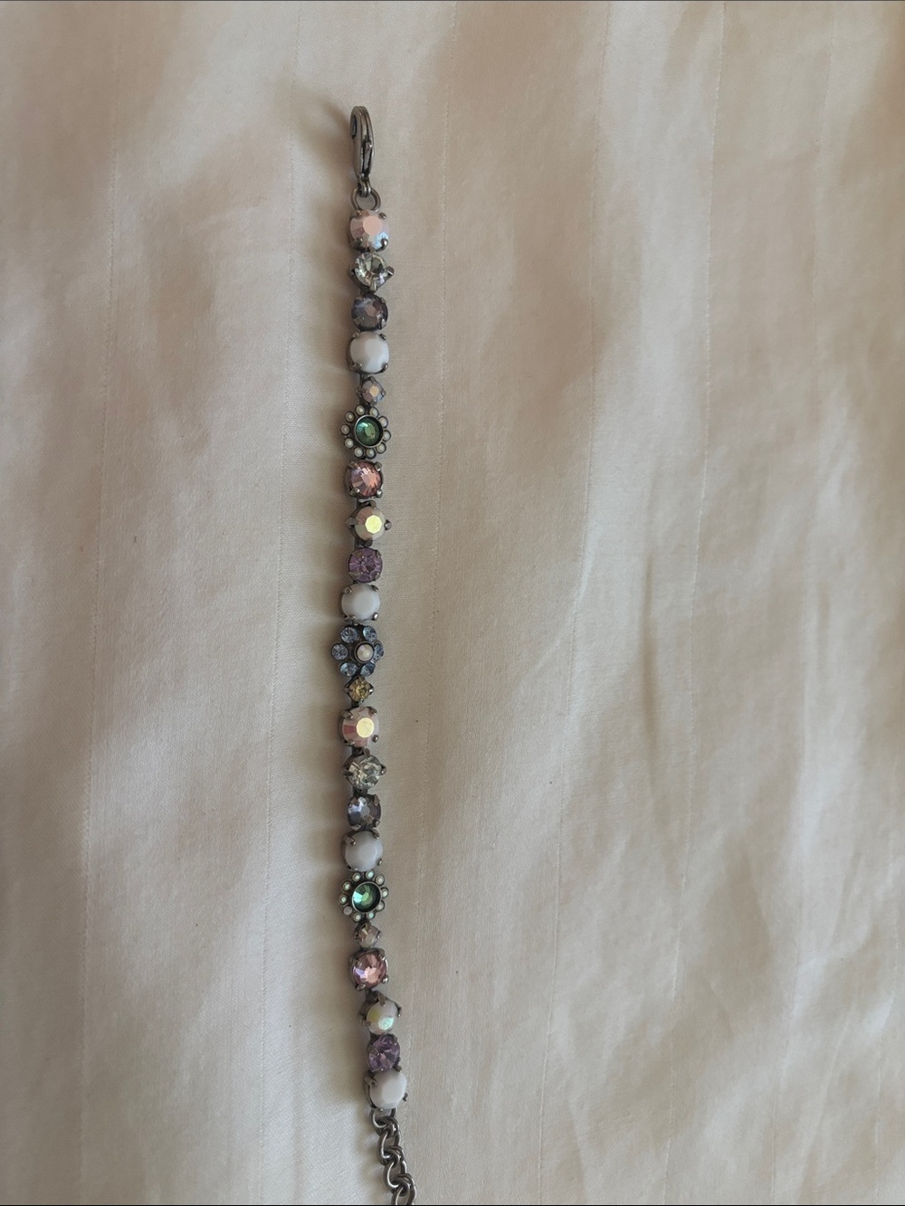 Sorrelli Multicolor Crystal Flower Link Bracelet - Women’s Jewelry